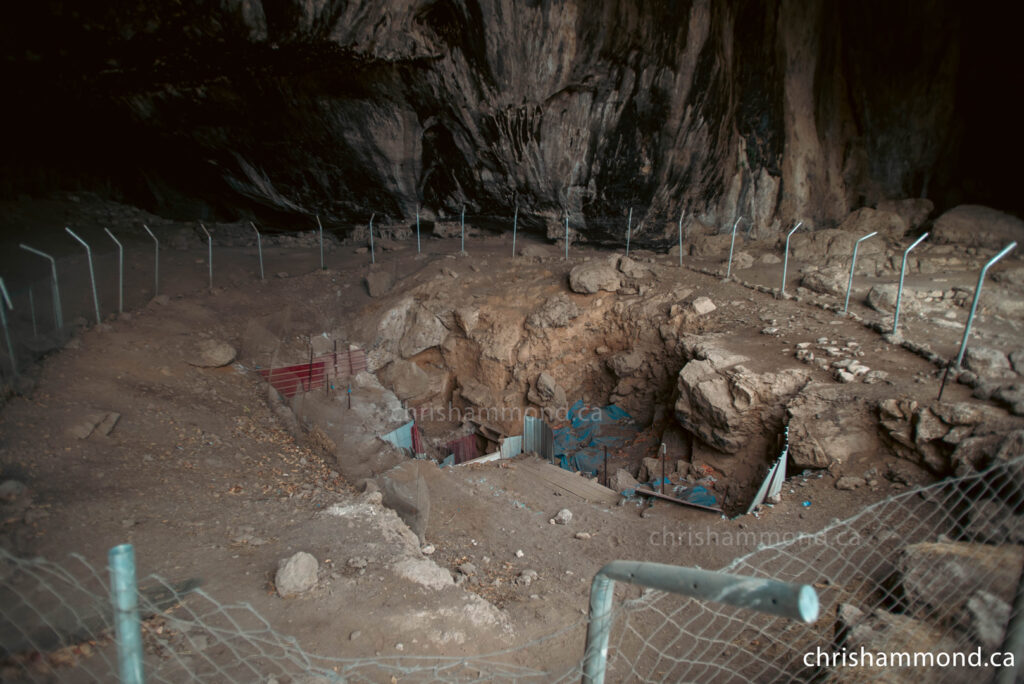 Excevation site at Shanidar Cave Shanidar Cave excavation site.