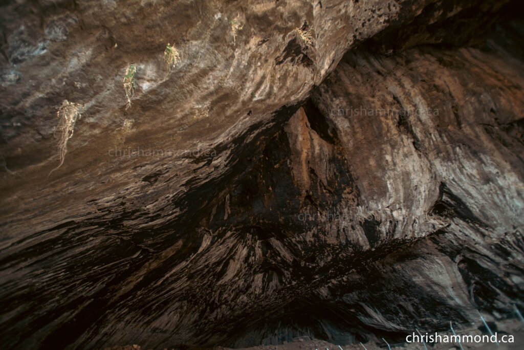 Shanidar Cave ceiling rock formation.
